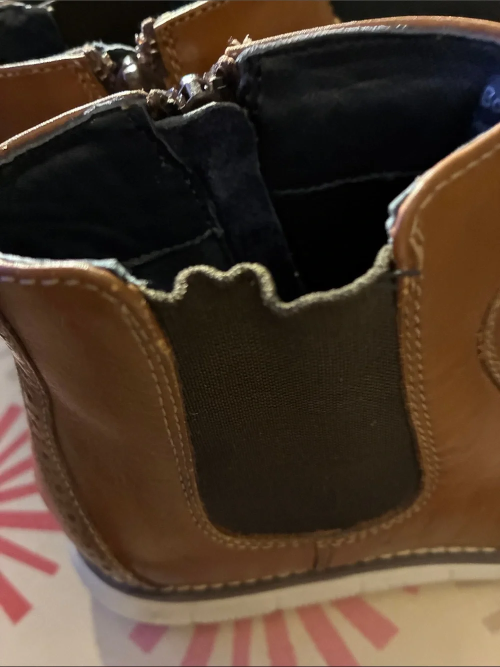 Youth Boy’s Tan Leather Chelsea-Style Ankle Boots Johnson & Murphy Holden Chel
